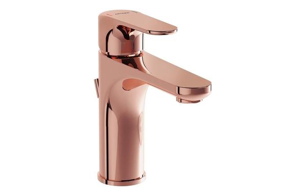 VitrA Root Round Basin Mixer w/Waste Lever - Soft Copper